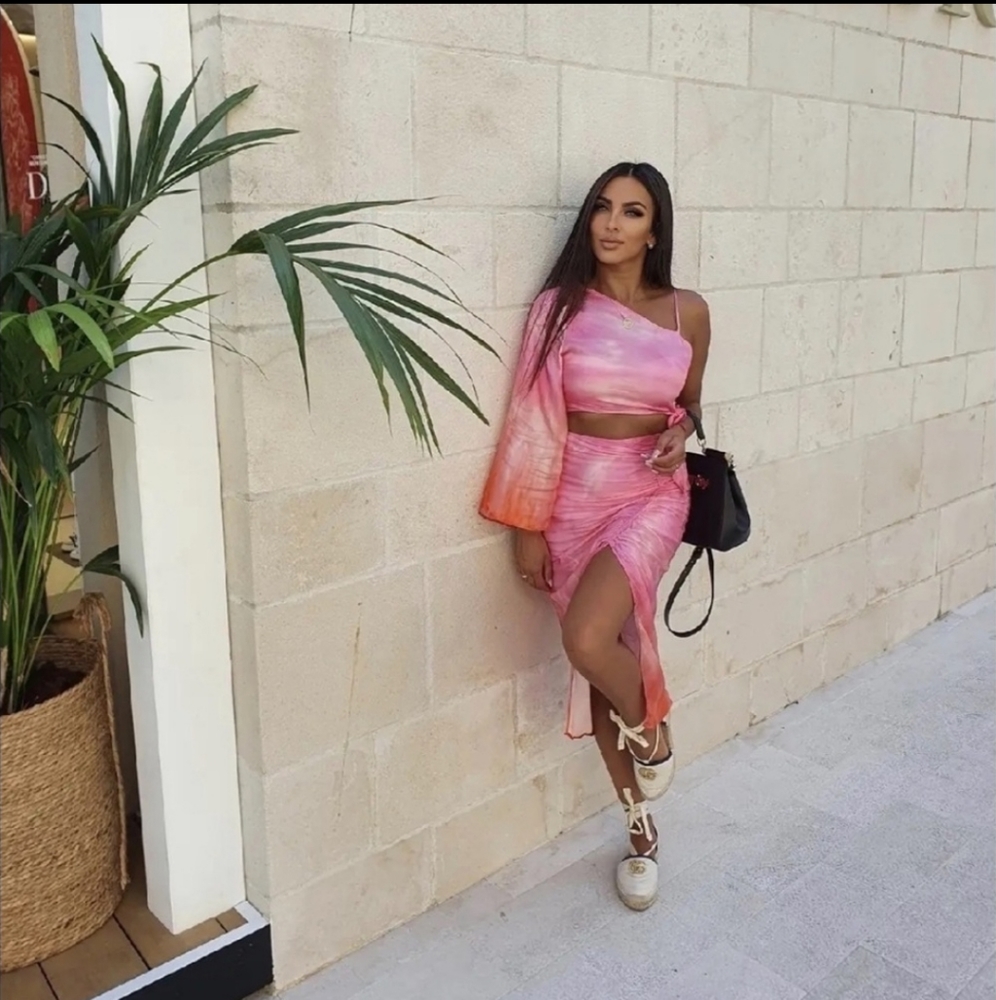 Zara Draped tie dye skirt + top Set - Picture 2 of 15